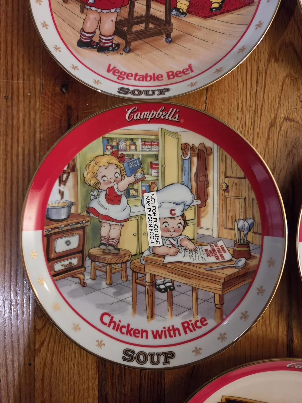 Red Vintage Soup Collector Plates - Set of 8